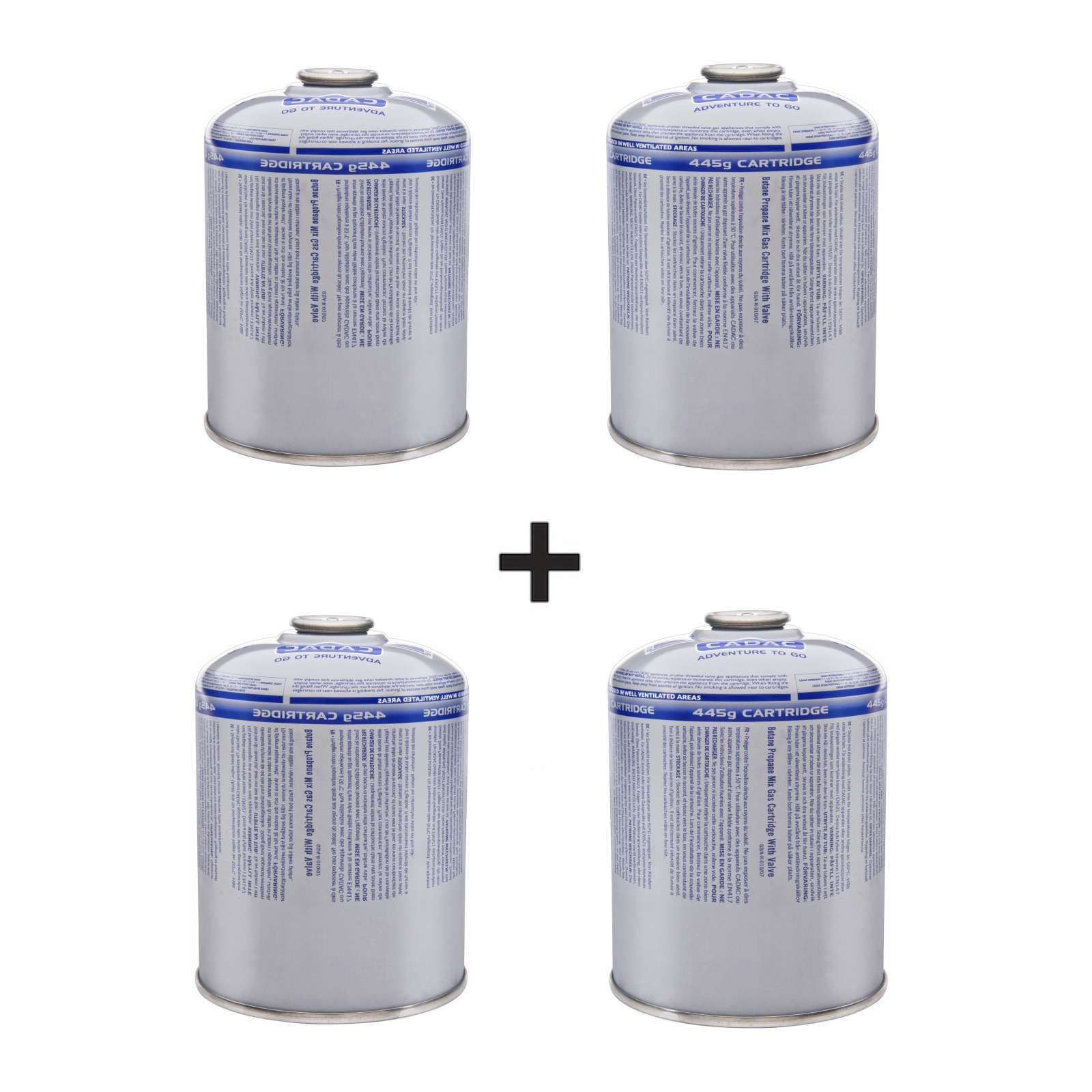 Cadac Gascartridge 4er Vorteils-Set Gaskartusche Button/Propan 445g 4xCA445-N