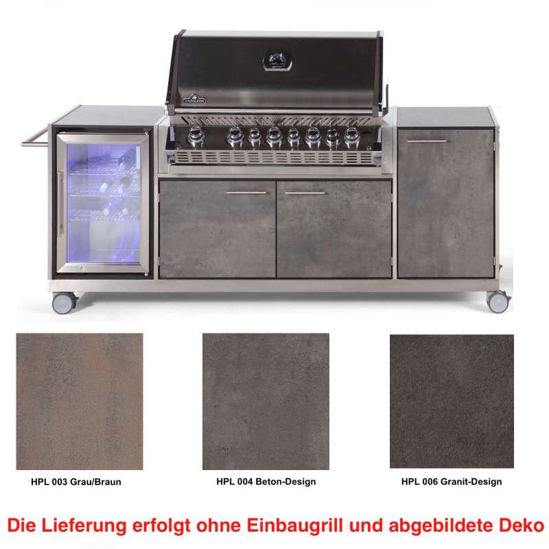 Niehoff Garden Outdoor-Küche Pro ca. 240,5 x 93 x 65 cm HPL Front Grillwagen