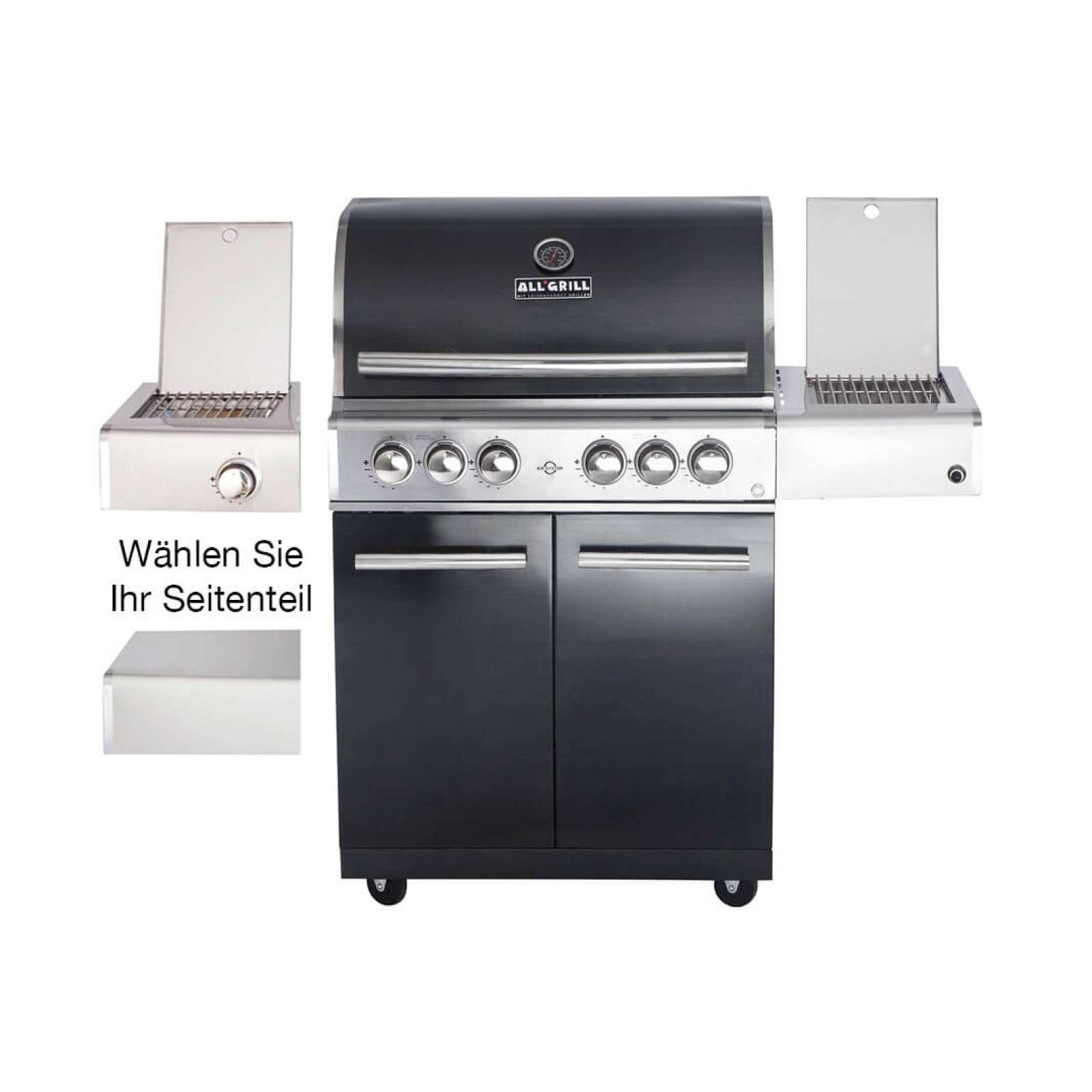 Allgrill Top-Line Modular CHEF L Black Gasgrill 4 Brenner/Seitenkocher/Backburner