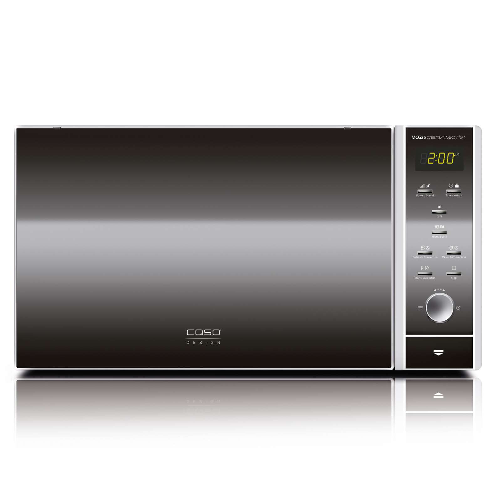 Caso Design MCG 30 Ceramic Chef 3 in 1 Mikrowelle 900 Watt mit Heissluft- und Grillfunktion 30 L