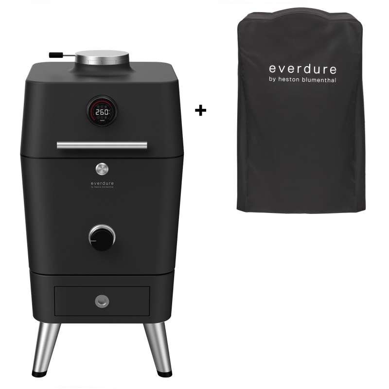 Everdure 4K Kamado Kohle- und elektrischer Outdoor Ofen Farbe Graphite inkl Premium Abdeckhaube