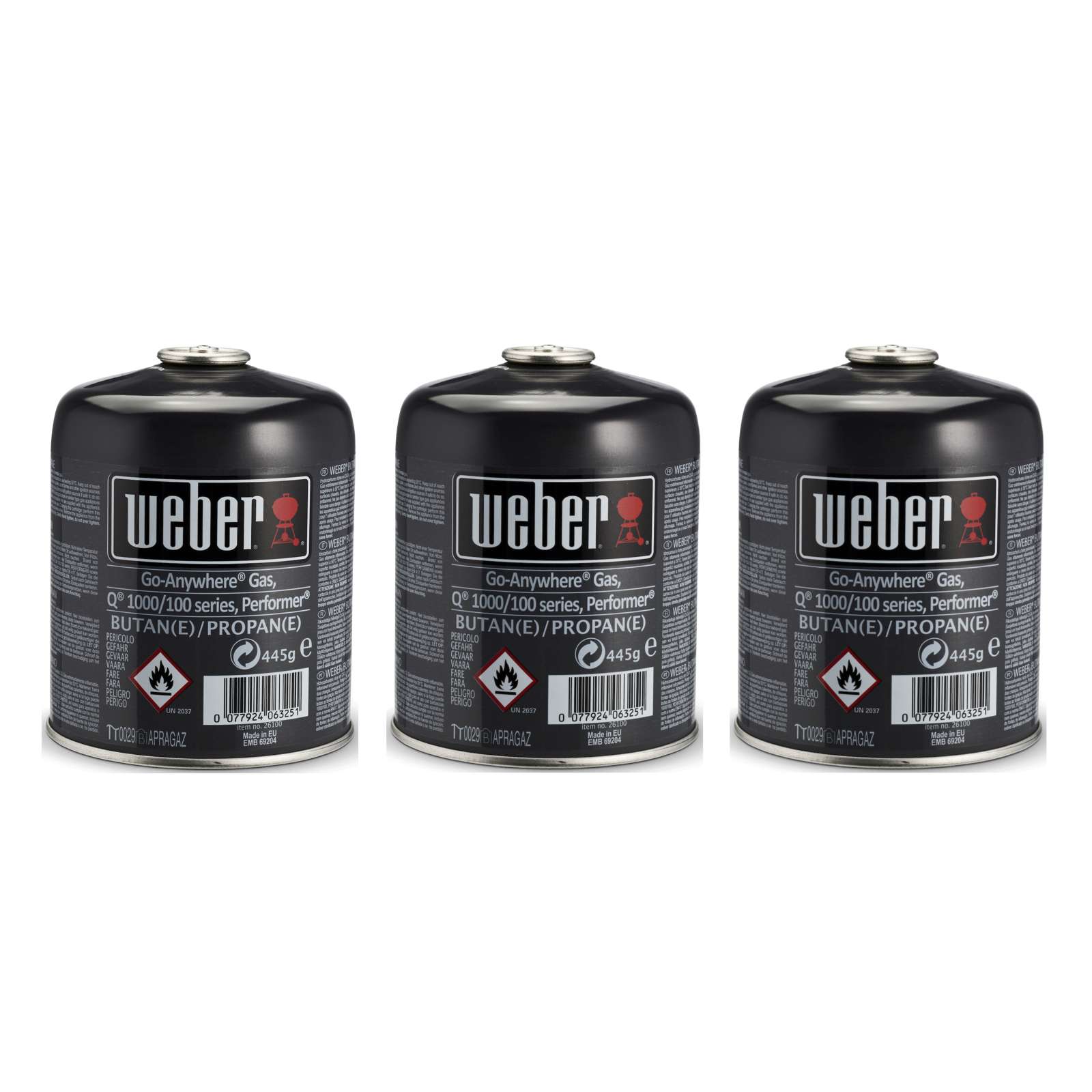 Weber Gas-Kartusche 3er-Pack je 445 g