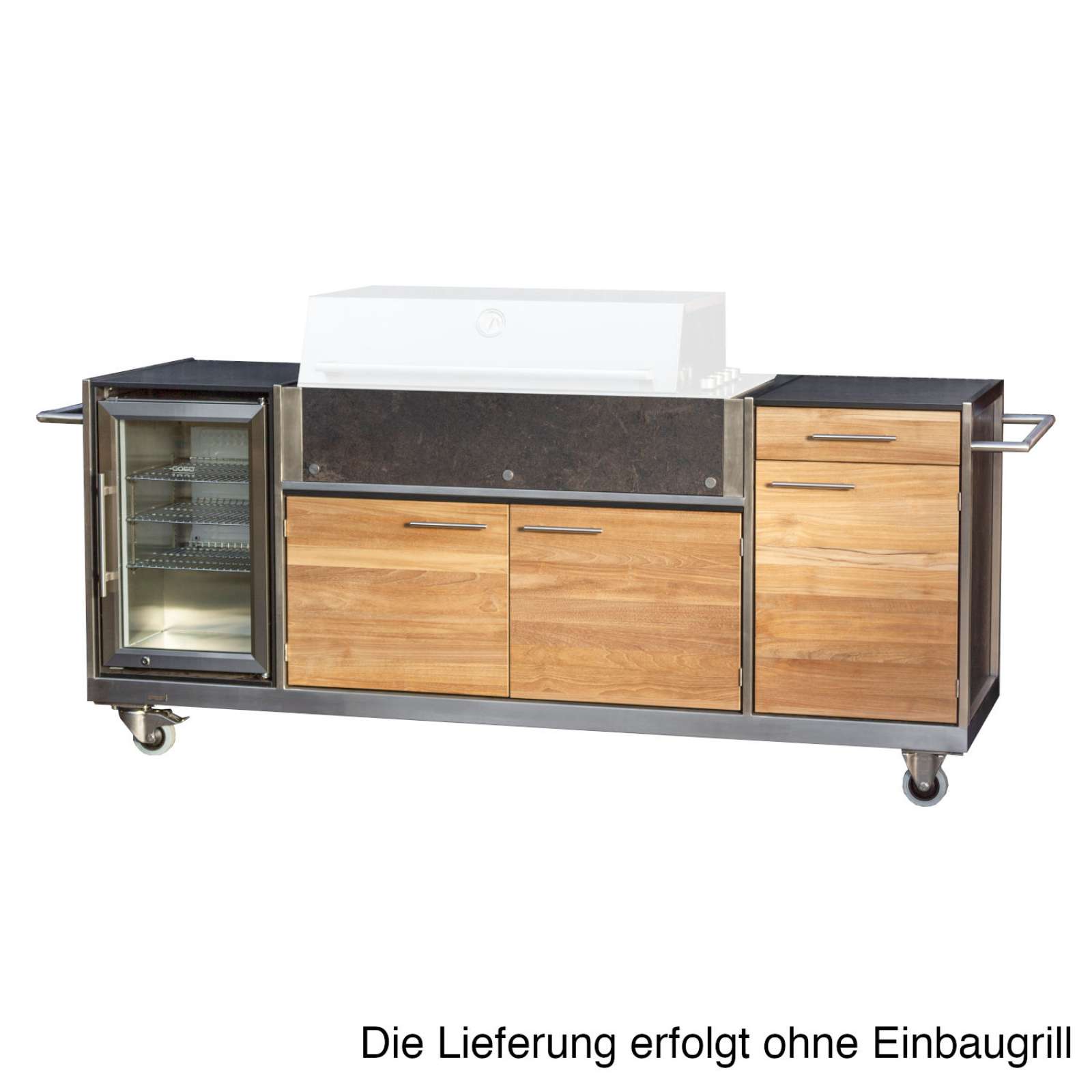 Niehoff Garden Gasgrill Outdoor-Küche Pro Master ca. 215,5x65x93,1 cm HPL/Teak