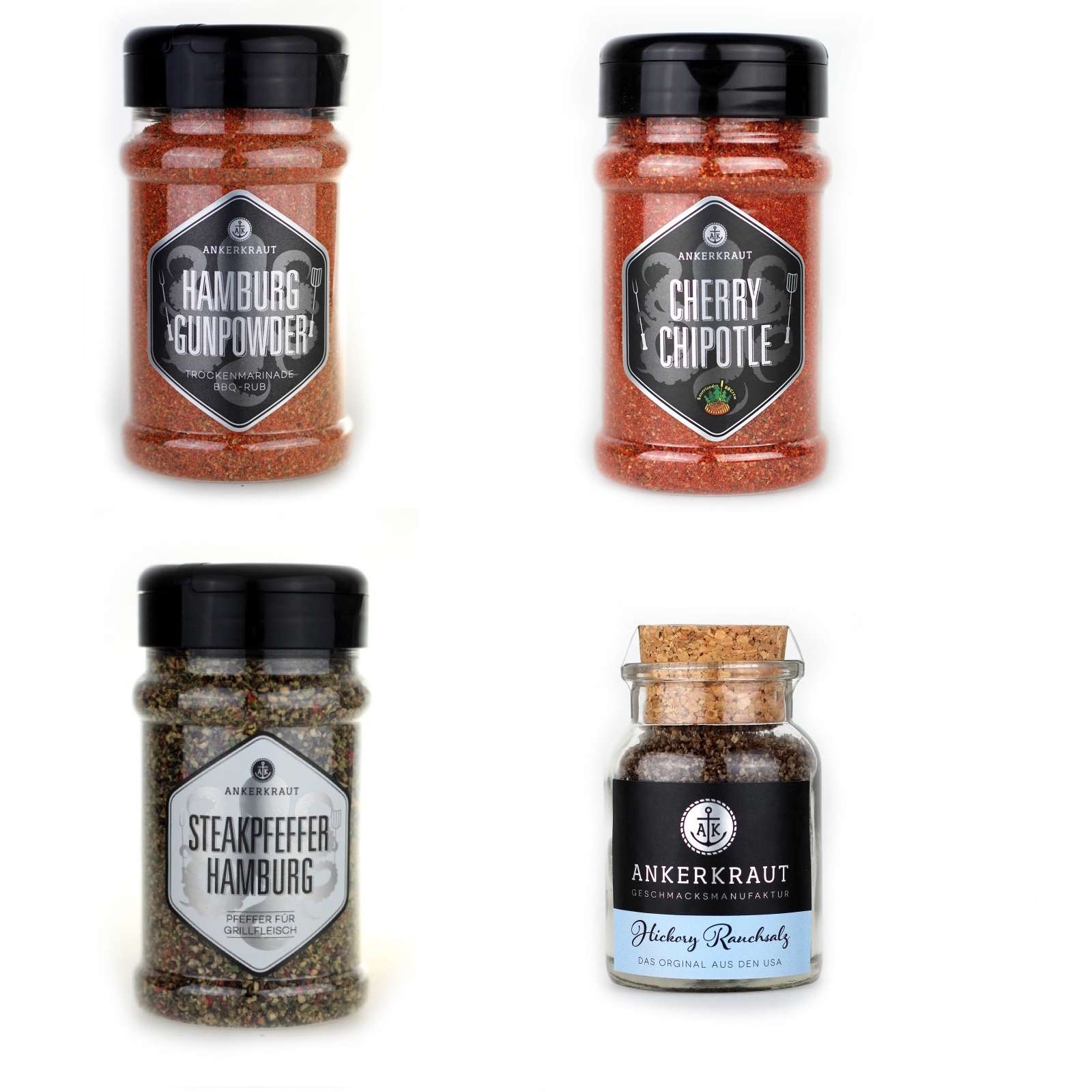 Ankerkraut 4er Classic BBQ Rub Marinaden und Gewürze Set