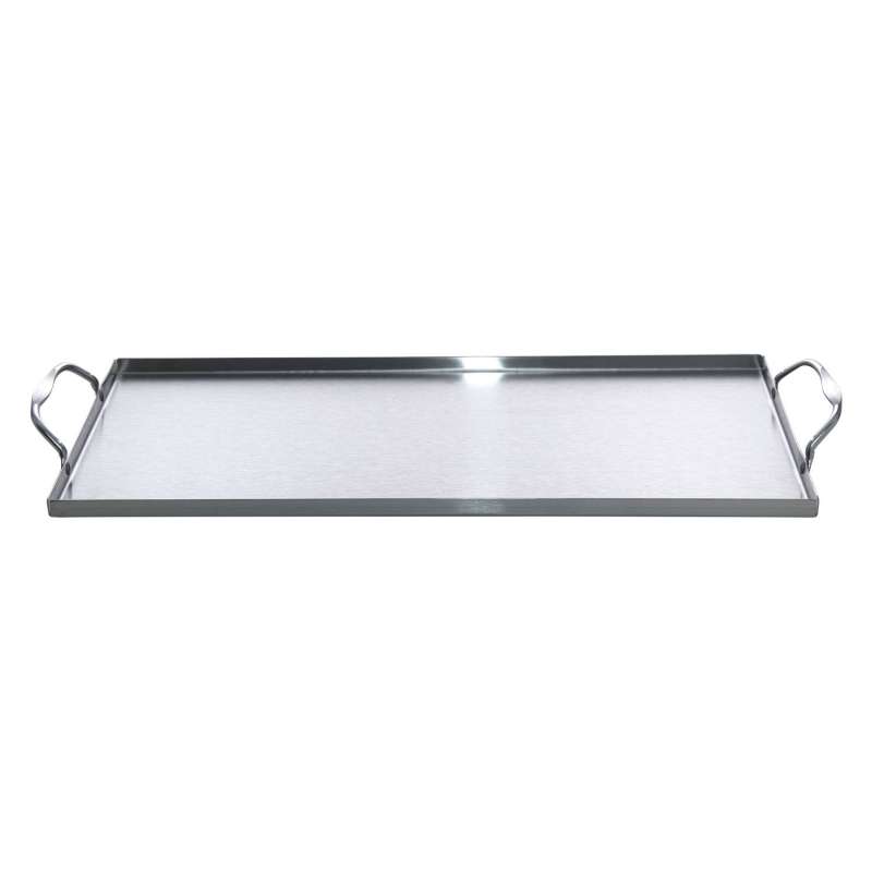 Allgrill Grillwanne aus Edelstahl 39,5x19x1 cm Grillplatte mit 2 Griffen