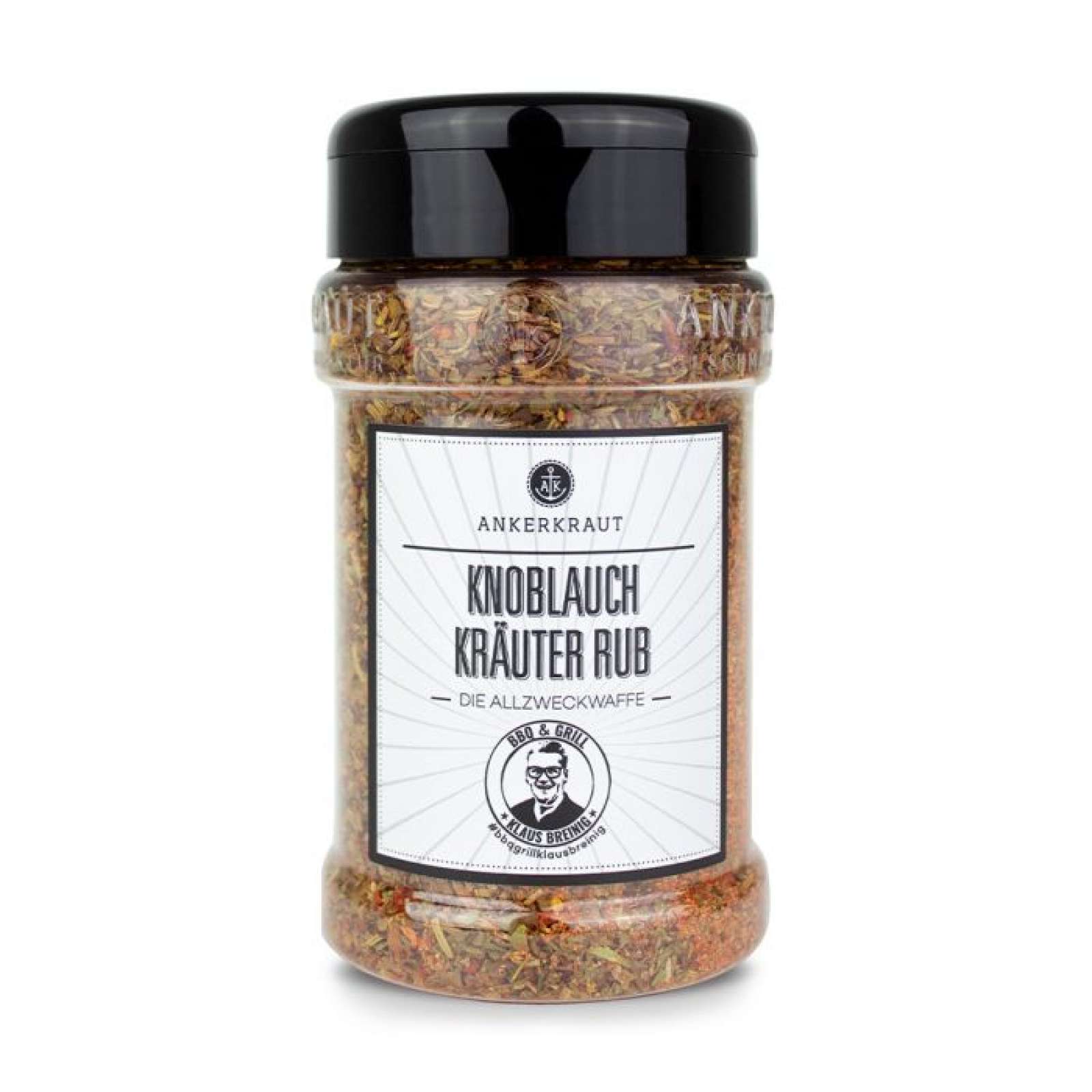 Ankerkraut Knoblauch Kräuter Rub Gewürzzubereitung Gewürzmischung im Streuer 210 g