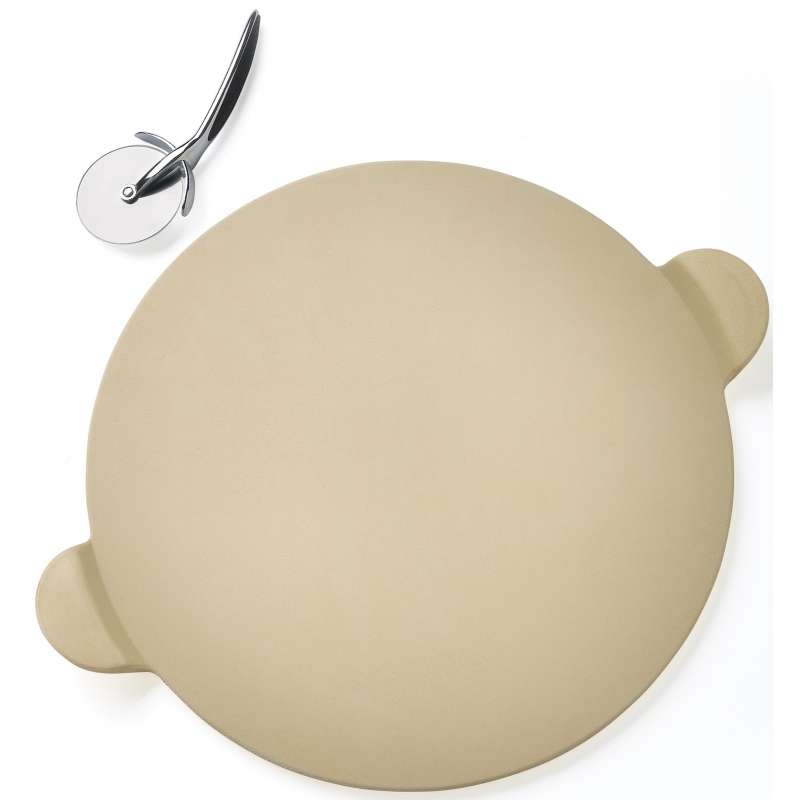 Napoleon PRO Pizzastein Ø 38 cm mit Schneideroller Pizzaschneider 70001