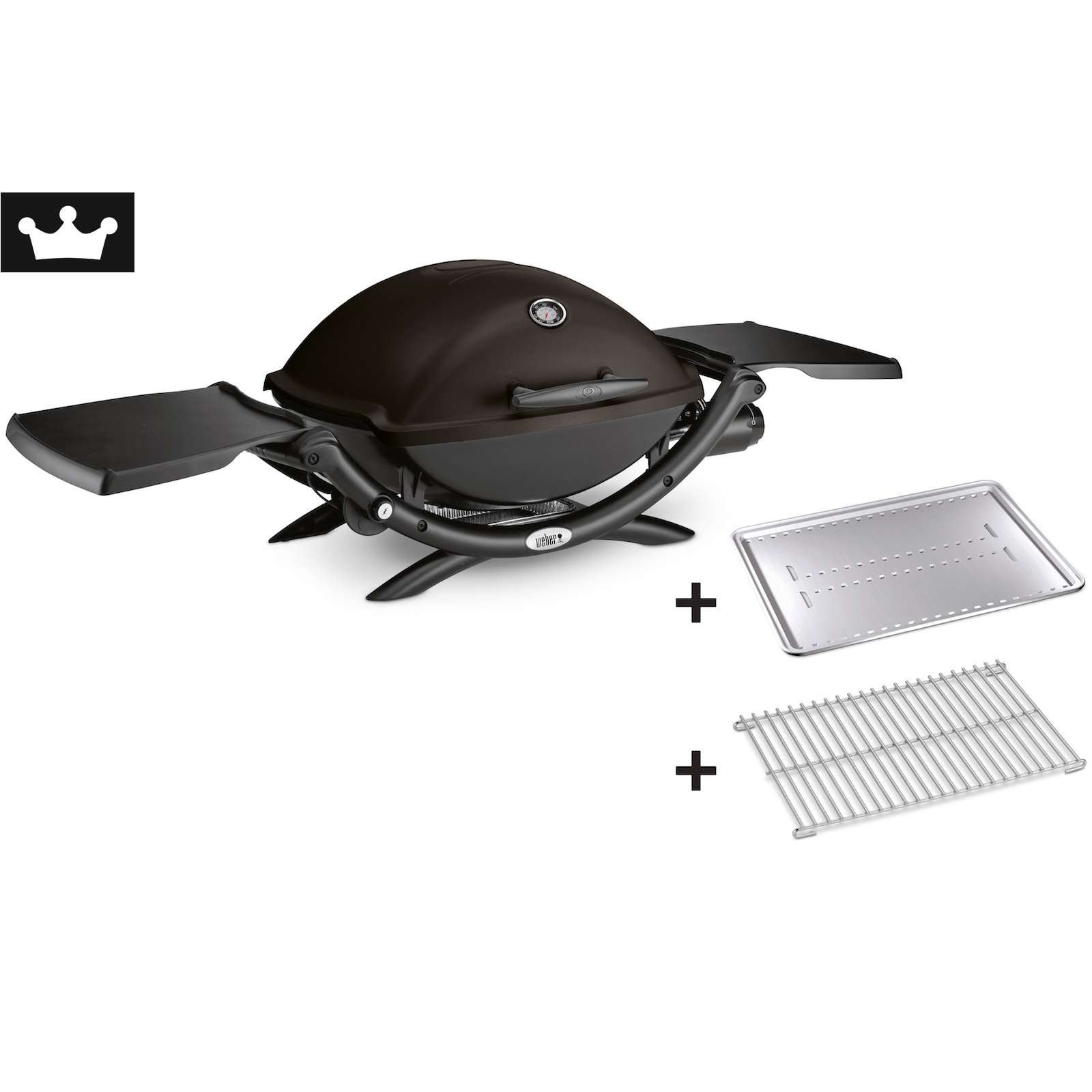 Weber Gasgrill Q 2200 Black inkl. Hitzeschild und Bratenrost