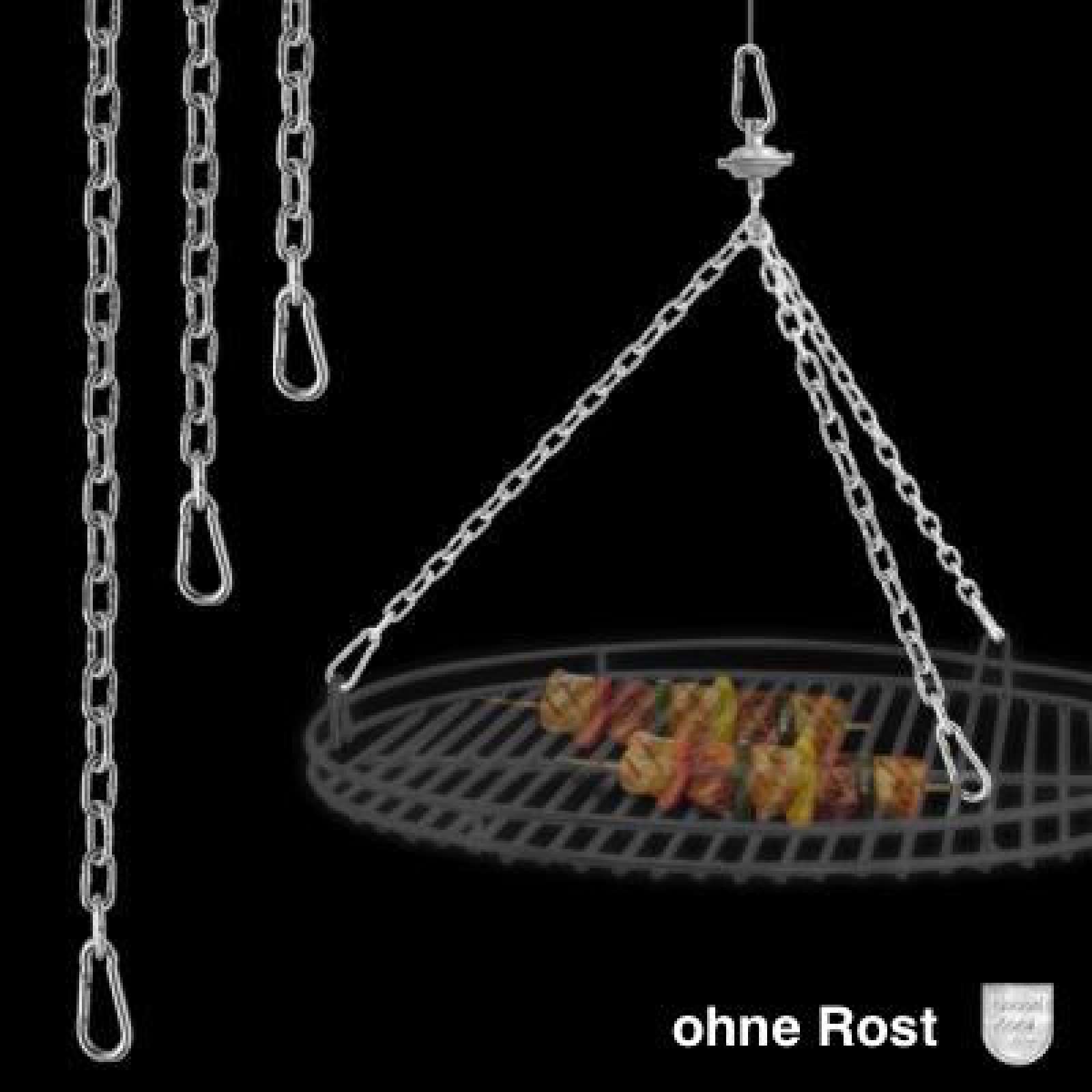 Schneider Kettenkit Edelstahl Seilwirbel und Karabinerhaken für Roste Ø 70-80cm