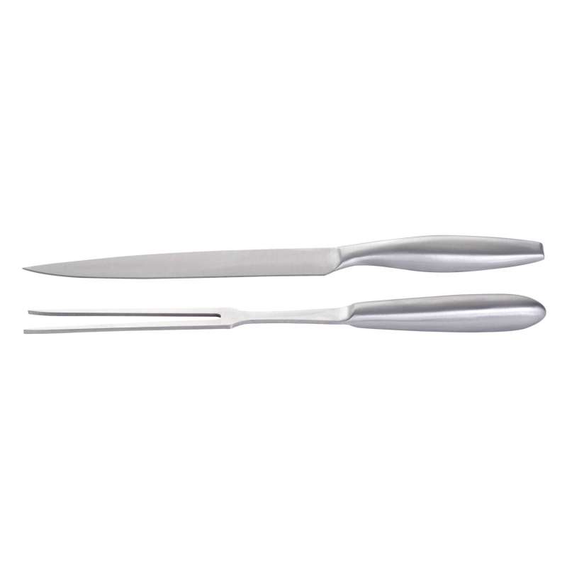 Allgrill Tranchier-Set aus Edelstahl Messer und Gabel Grill BBQ 33 cm