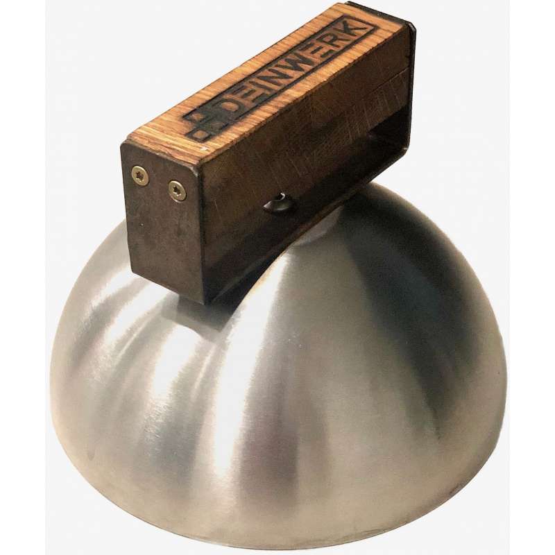 Schmelzglocke Ø 20 cm Edelstahl/Corten/Eiche für Grillfass Grilltonne DEINWERK