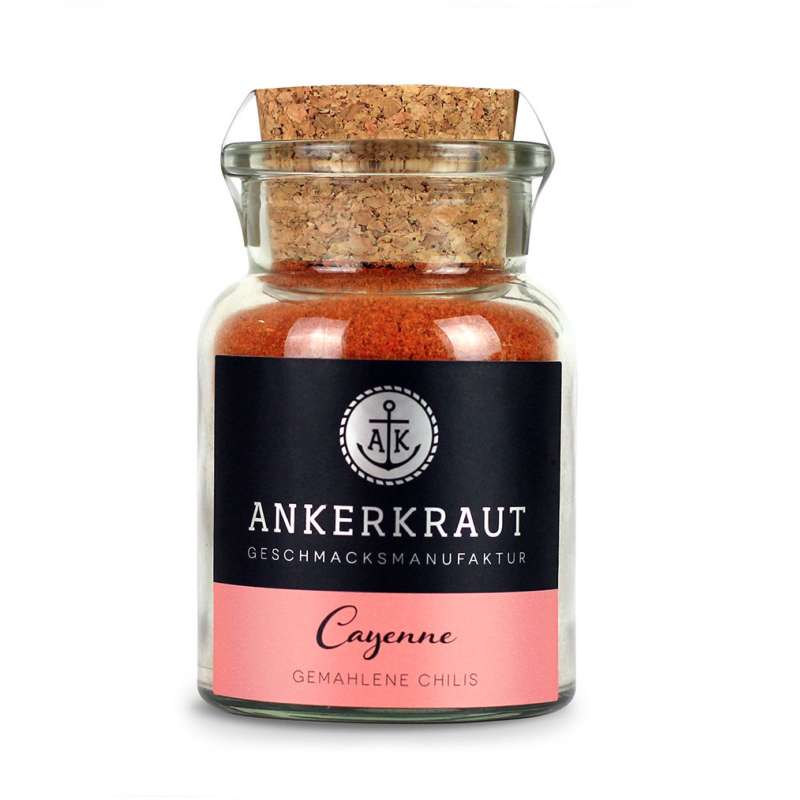 Ankerkraut Cayennepfeffer im Korkenglas 65 g gemahlene Chilis Chiligewürz