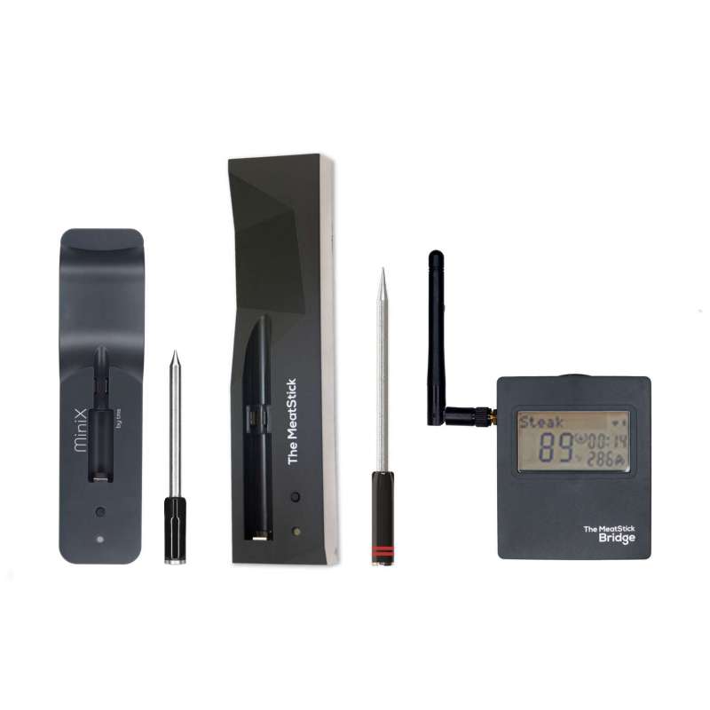 The Meat Stick & Meat Stick Mini X - WiFi Combo SET 8 mit Ladegerät Kabelloses BBQ Grillthermometer