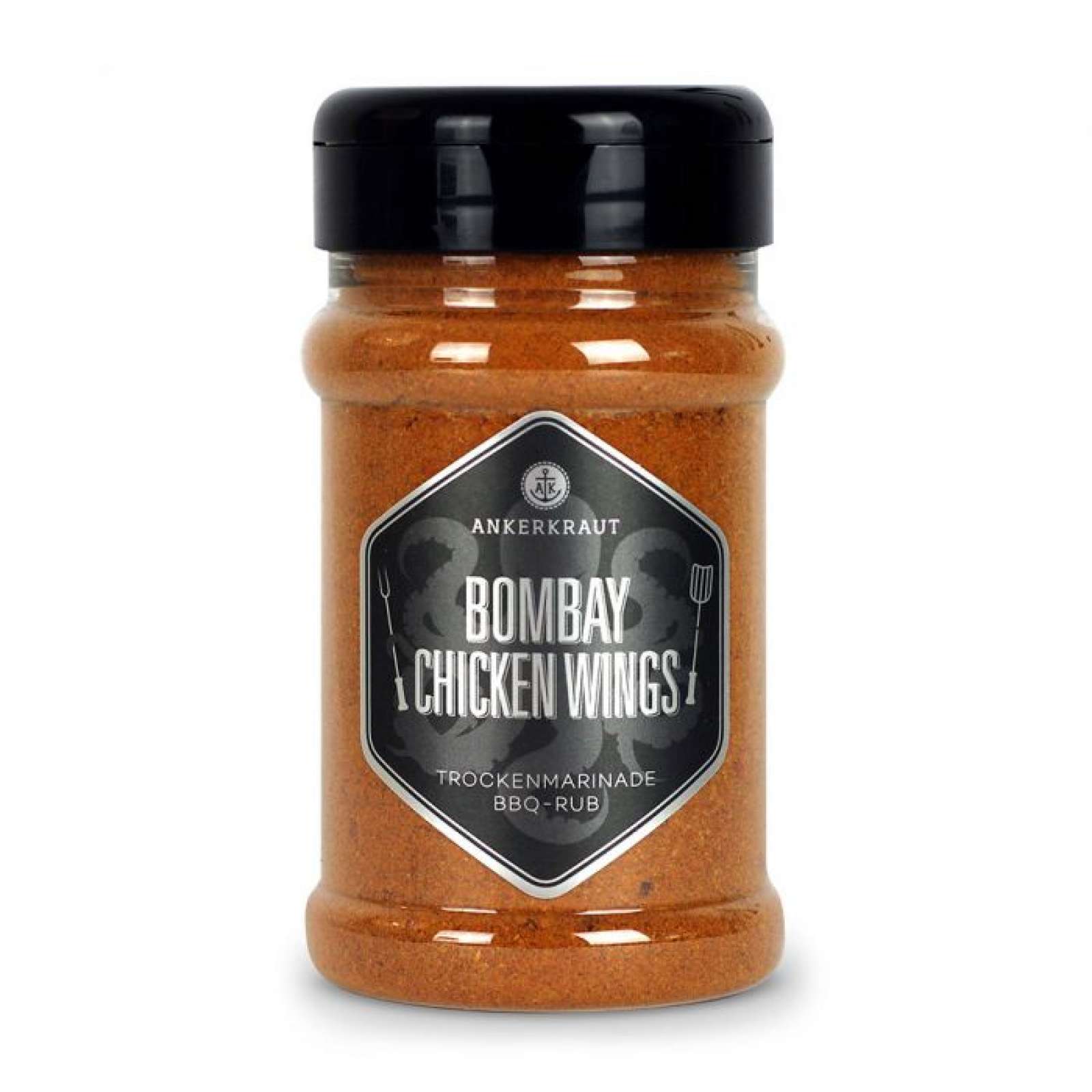 Ankerkraut Bombay Chicken Wings BBQ Rub Gewürzzubereitung für Gefügel im Streuer 230 g
