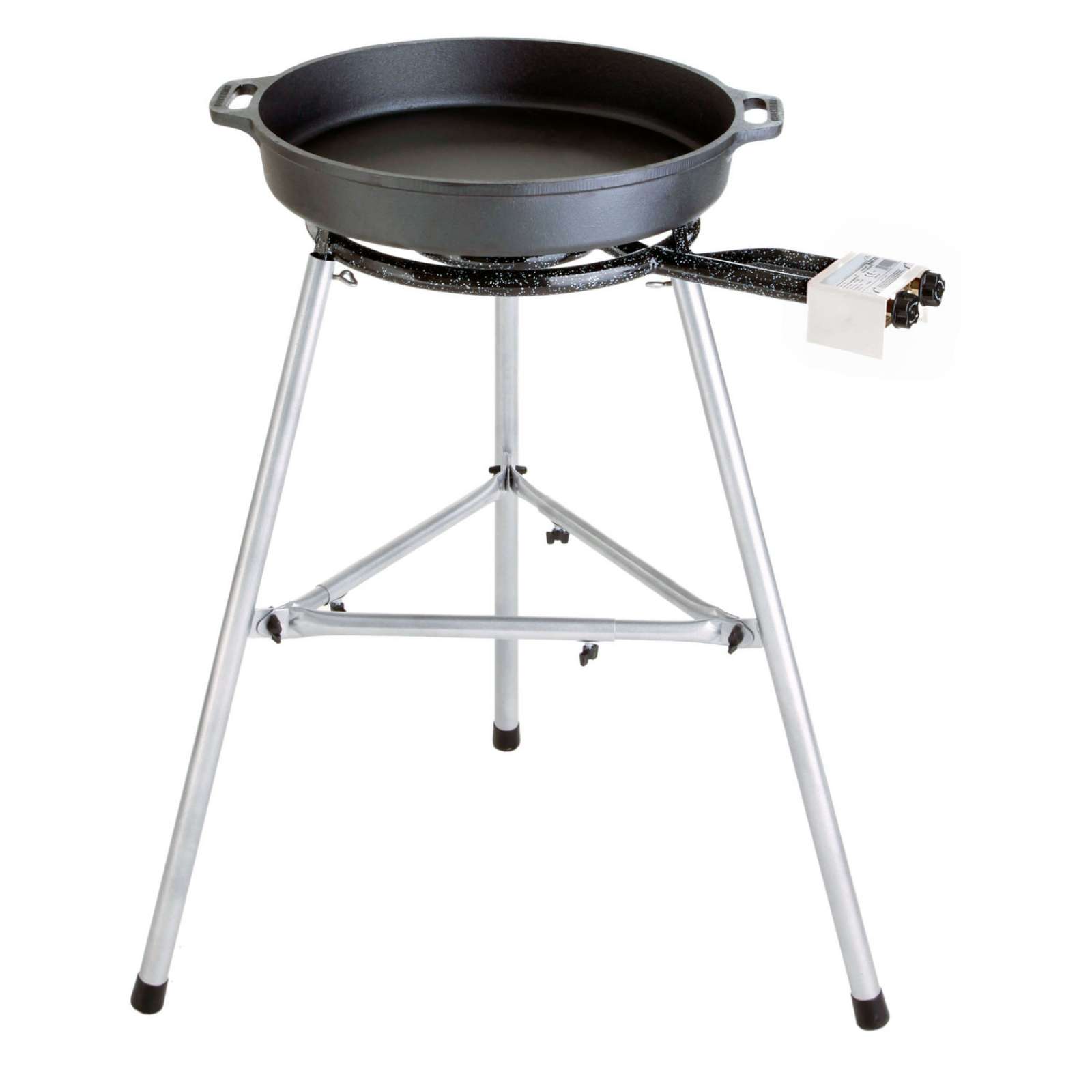 Paella World Gusspfannen Set 3 Brenner mit Paella-Pfanne Gusseisen Ø 46/60 cm Gastronomie/Catering