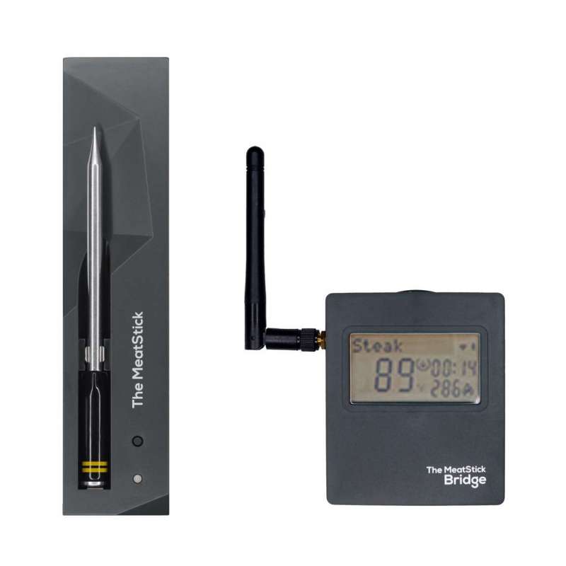 The MeatStick BR661 SET 3 WiFi Bridge 1 mit Ladegerät und Tasche Kabelloses BBQ Grillthermometer