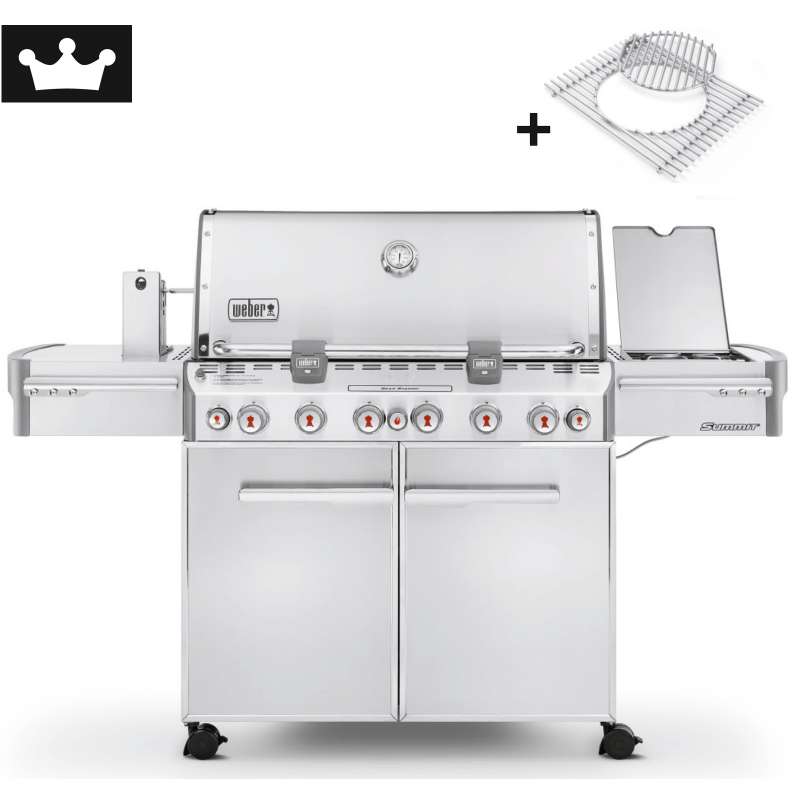 Weber Gasgrill Summit S-670 GBS Edelstahl mit Premium Abdeckhaube